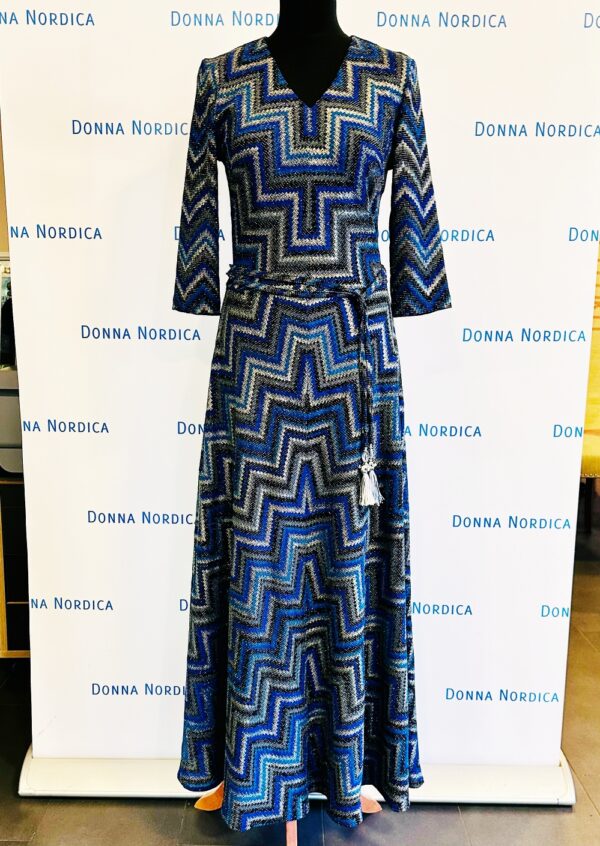 zigzag blue dress