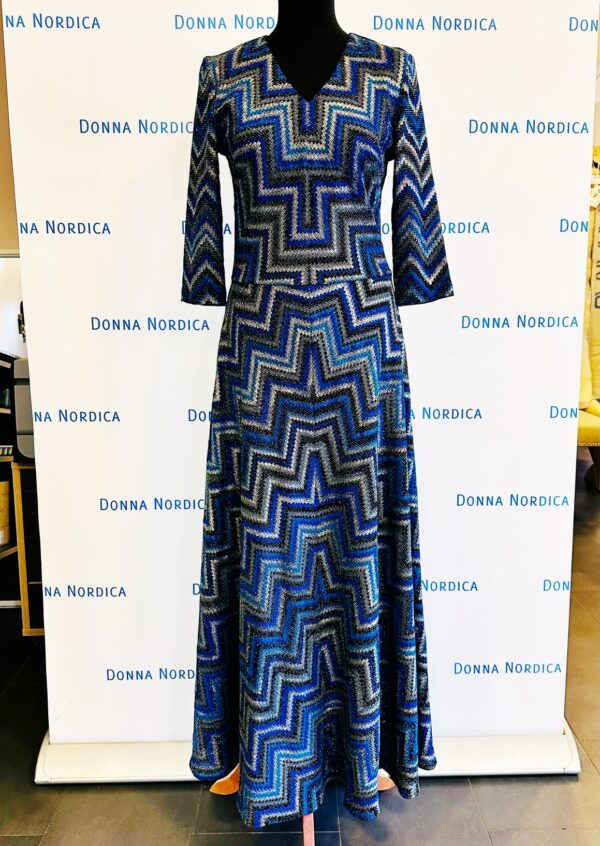 zigzag blue dress