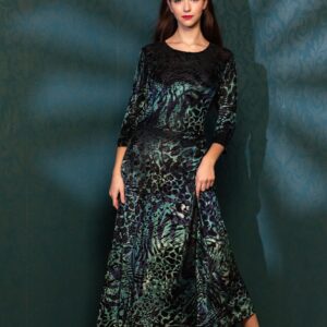 green black velvet dress maxi