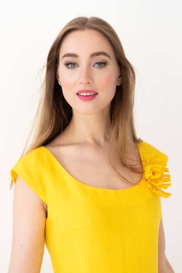 linen prom dress yellow