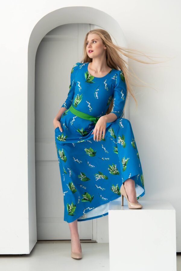 lily of valley cotton maxi dress