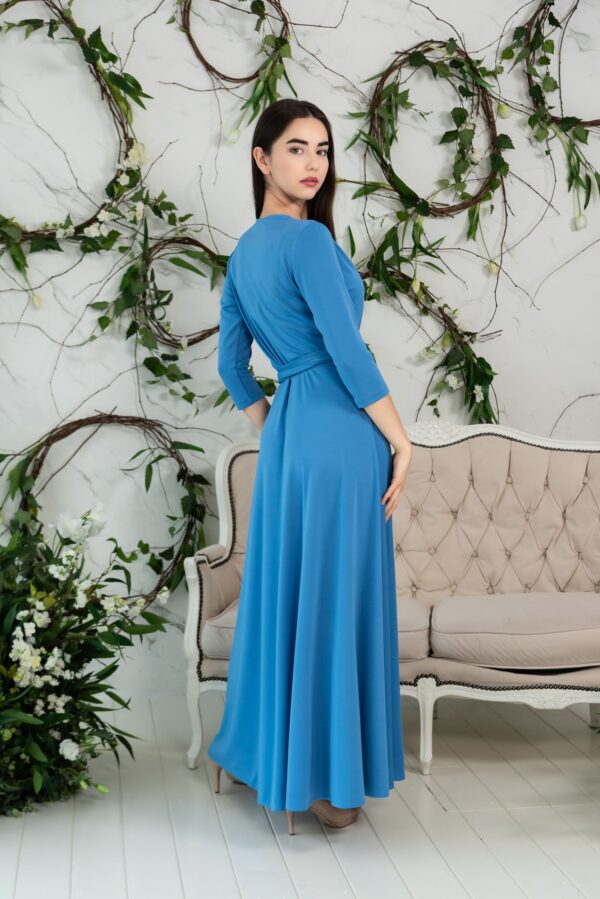 sky blue maxi wrap dress