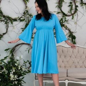 empire waist tunic dress sky blue crepe