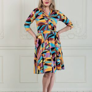 pop art print wrap dress