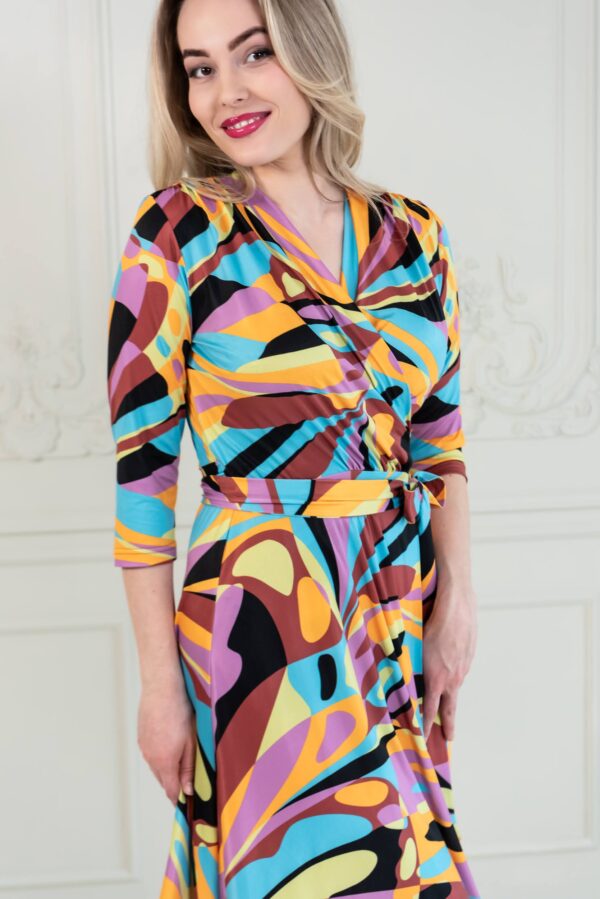 pop art print wrap dress