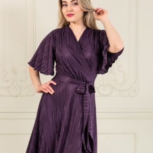 wrap dress violet pleated