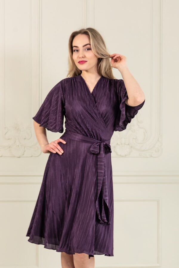 wrap dress violet pleated