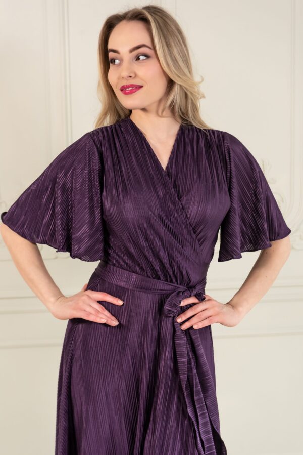 wrap dress violet pleated