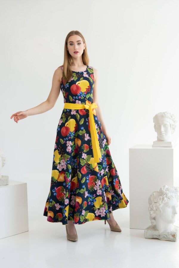fruits print cotton dress
