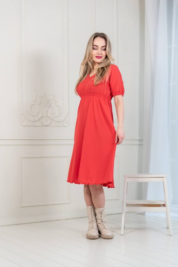 hot red empire tunic dress