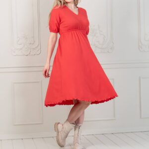 hot red empire tunic dress