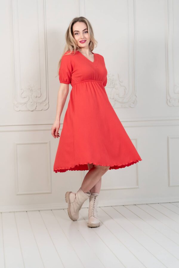 hot red empire tunic dress