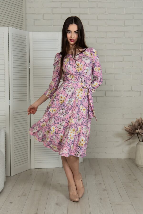 pink tencel flowery summer dress