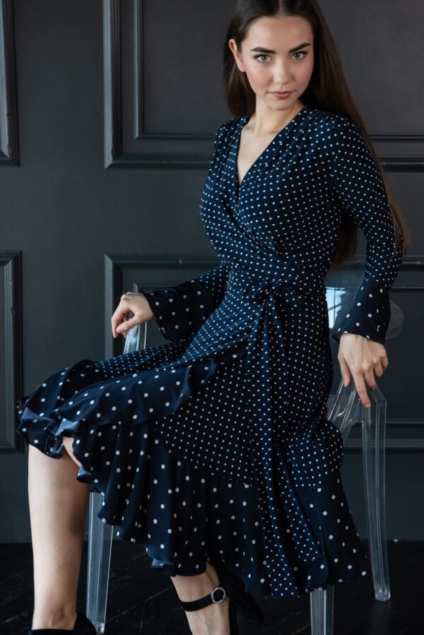 polka dot wrap dress