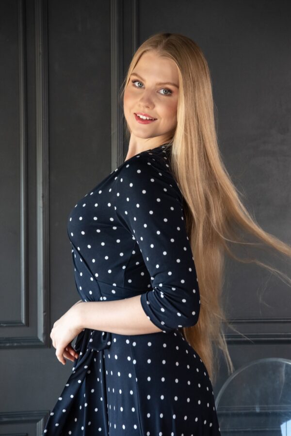 polka dot wrap dress