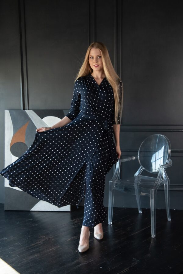 polka dot wrap dress