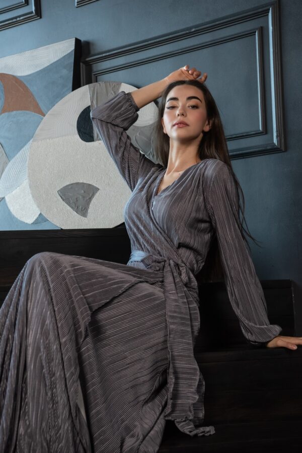 grey wrap dress