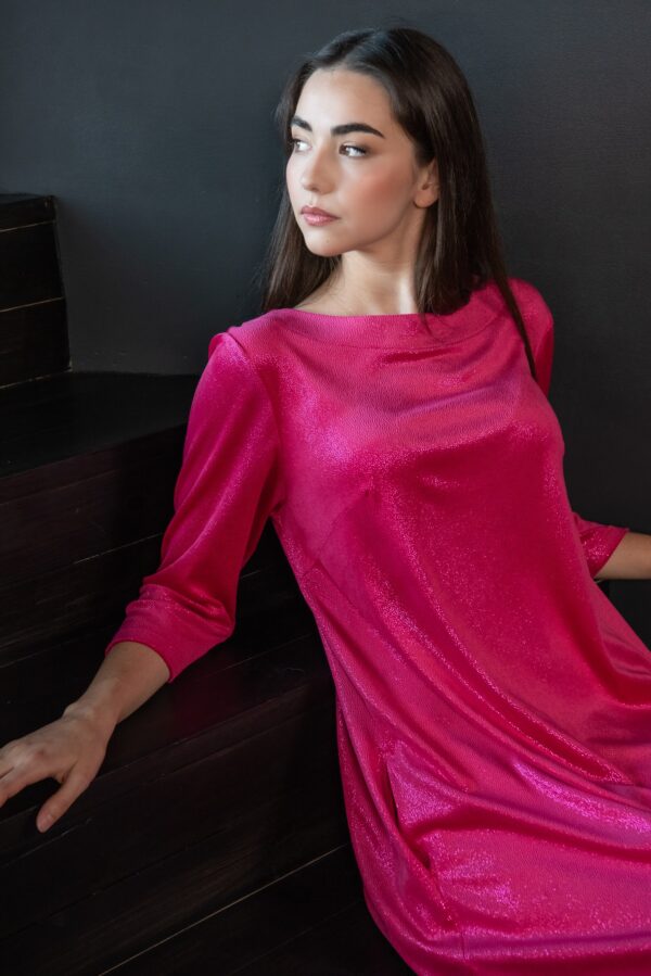 sparkle pink velvet dress