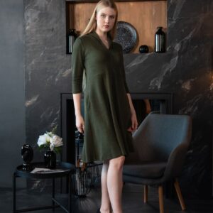 army green wool dress