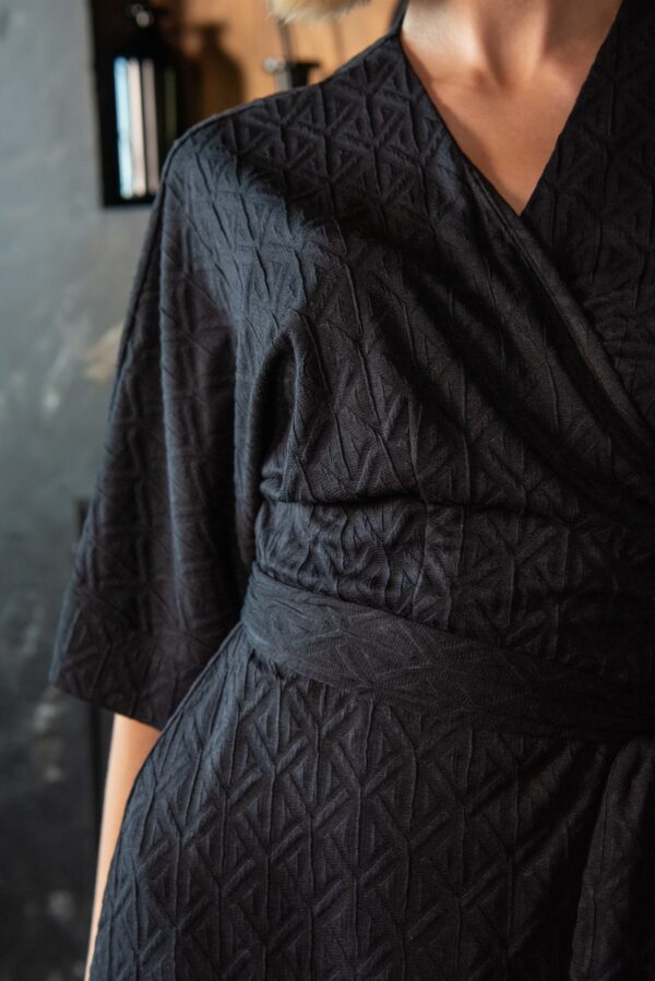 black viscose wrap dress