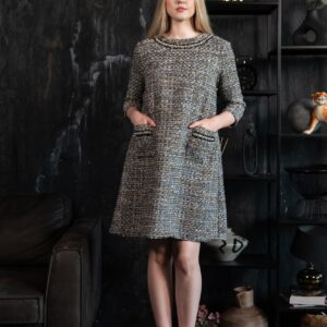 tweed grey classiic dress