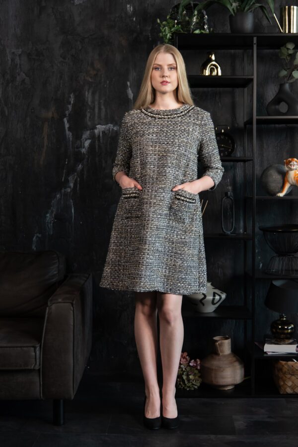 tweed grey classiic dress